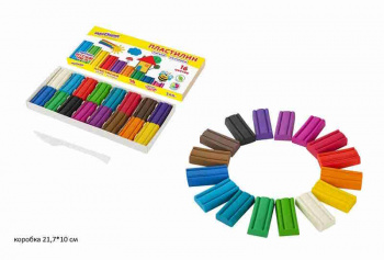 кс_Пластилин мягкий арт. 106673 ЮНЛАНДИЯ "ВЕСЕЛЫЙ ШМЕЛЬ" 16 цветов 240 г СО СТЕКОМ