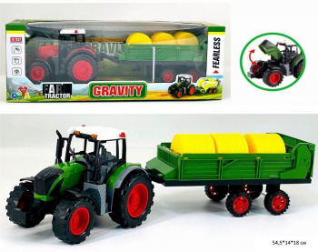 Трактор арт. 666-254B С тюками сена в прицепе в кор.)