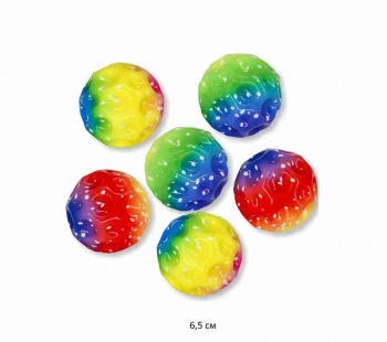 Антистресс арт. CH02 Мяч "Метеорит" радужные (6 шт.) в пак.•_