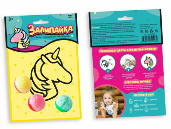 Набор с трафаретным пластилином "Залипайка" 40 гр (Единорог) Набор с трафаретным пластилином "Залипайка" 40 гр (Единорог)