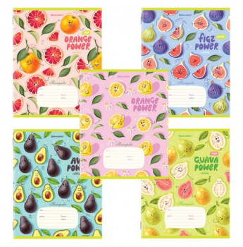 кс_Тетрадь арт. 106459 12 л. BRAUBERG, клетка, обложка картон, "ФРУКТЫ"