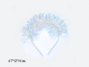 Ободок арт. DP24E-019-709 "Мишура" 1шт. в пак. (12 шт.) упаковка Ободок арт. DP24E-019-709 "Мишура" 1шт. в пак. (12 шт.) упаковка