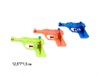 Пистолет водн. арт. 128/528A Прозрачный цвета микс (6 шт.) в пак._=