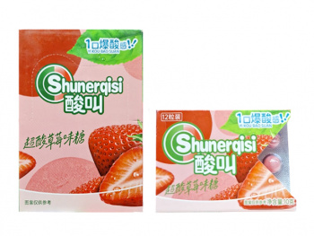 Конфета арт. 112901/112840 Суперкислая "Клубника" 10 г на листе 30 шт. в кор.*