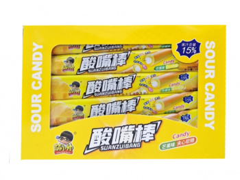 Конфета арт. 873312/ Кислая Трубочка-тянучка с начинкой "Манго" 13 г 30 шт. в кор.