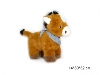 им Ослик арт. 209197 Коричневый с платочком на шее 30*32 см в пак.