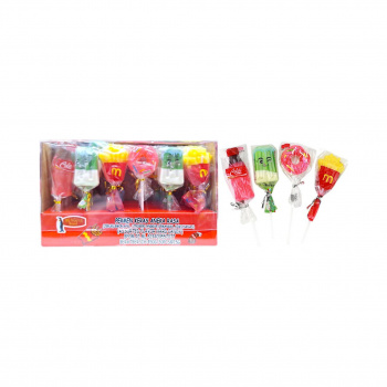 Конфета арт. 124521 Карамель на палочке "Фастфуд" 15 г 30 шт. в открытой кор.*