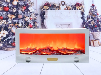 Фонарь Новогодний арт. SP91-1-502 "Мини камин" белый, свет 49*22,5*11 см в кор.