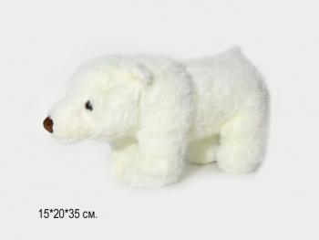 им Медведь арт. 209188 Белый стоит на лапах 20*35 см в пак.