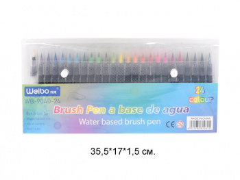 кц_Фломастеры акварельные арт. WB-9040-24 Набор 24 цвета наконечник-кисть в пласт.кор.