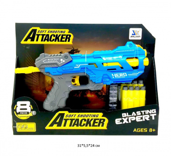 Оружие арт. JLX8604 Бластер с мягкими пулями в кор._