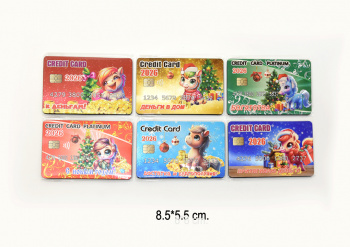 Магнит арт. 401333 Кредитная карта Лошадь 1 шт. ассорти (60 шт.) 