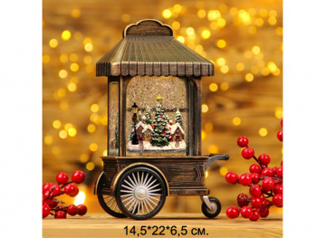 Фонарь Новогодний арт. 24022-1-601 "Новогодняя деревушка" свет, музыка, USB в кор.