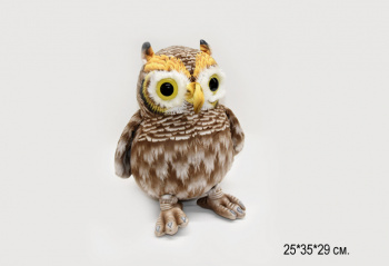 им Сова арт. YZ0404-60/905-2/YE6627-12/250209-2-1 Коричневая рисованная 35 см в пак.)