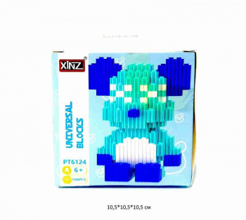 Конструктор арт. PT6124 Микро Медведь голубой 598 дет. в кор._ Конструктор арт. PT6124 Микро Медведь голубой 598 дет. в кор._