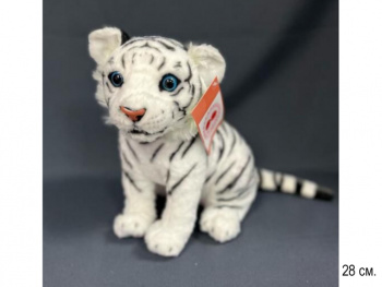им Тигр арт. 052-2-811 Белый сидит 28 см в пак.