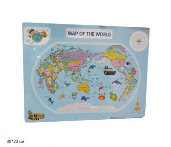 Деревянная игрушка арт. 5588-57 Пазл Карта мира в кор.) Деревянная игрушка арт. 5588-57 Пазл Карта мира в кор.)