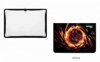 кс_Папка для тетрадей арт. 273338 BRAUBERG KIDS А4, 1 отделение пластик, молния вокруг, "Fire split"