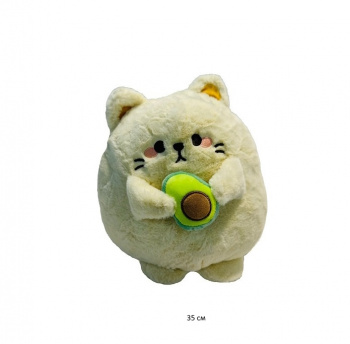 им Кот арт. AB-15-35/240401-14-2 Бежевый толстячок с авокадо 35 см в пак.•)