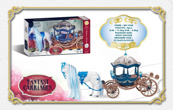 Карета арт. 123В С лошадью на батар. свет, звук в кор. 60*21,5*33