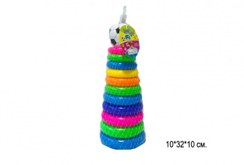 Пирамидка арт. 3335-21 Футбол 11 колец в сетке• /240 шт./