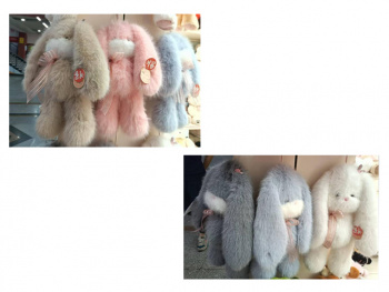 им Зайка арт. 209055 Норковый вислоухий белая морда 45 см цвета микс в пак.