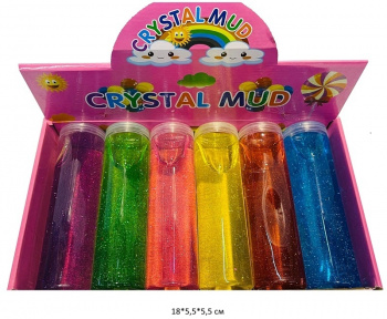 Лизун арт. RF-232 Колба цвета микс с блестками (6 шт.) шоубокс•