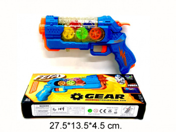 Оружие арт. AK-688/678 Пистолет шестеренки на бат., свет, звук в кор._