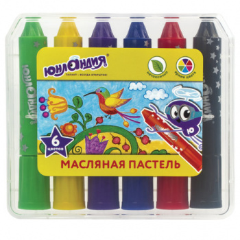 кс_Масляная пастель арт.227298 ЮНЛАНДИЯ "КОЛИБРИ", НАБОР 6 цв.,яркие цвета,пластик.корпус,европодвес кс_Масляная пастель арт.227298 ЮНЛАНДИЯ "КОЛИБРИ", НАБОР 6 цв.,яркие цвета,пластик.корпус,европодвес