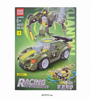 Конструктор арт. 100157-4 Трансформер Робот-автомобиль в кор.~