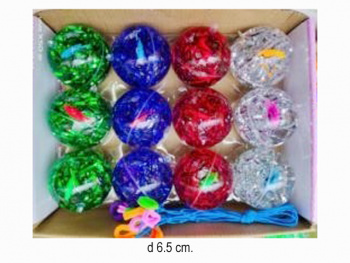 Мяч каучук. арт. 6237SQ" 6,5см (12шт) /шоубокс Мяч каучук. арт. 6237SQ" 6,5см (12шт) /шоубокс