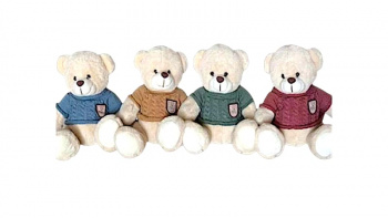 им Медведь арт. 133-2 Бежевый в кофте цвета микс 24 см в пак. /160 шт./