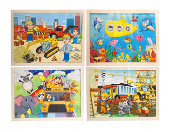 Деревянный пазл арт. ST642 В ассортименте 24 детали 30*22= Деревянный пазл арт. ST642 В ассортименте 24 детали 30*22=