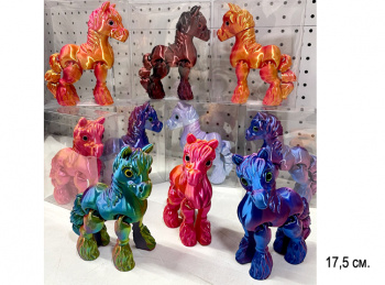 Фигурка 3Д арт. WT-8-601 Лошадь подвижная цвета микс 17,5 см 1шт. в кор. (10шт.) упак.