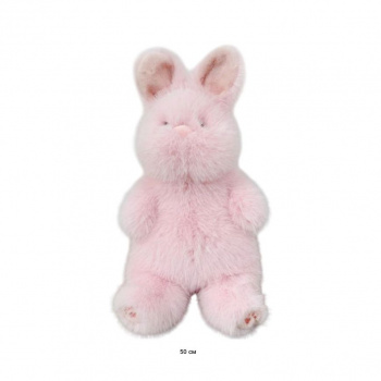 им Зайка арт. 1101-2-209 Норковый розовый сидит 50 см в пак.