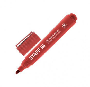кс_Маркер перманентный арт. 152176 STAFF "Basic Budget PM-125" КРАСНЫЙ круглый наконечник 3 мм