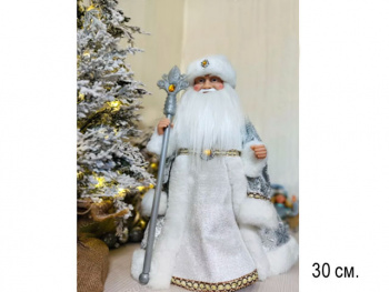 Дед Мороз арт. 23A18-12-601 В серебристой шубке муз. 30 см в кор. Дед Мороз арт. 23A18-12-601 В серебристой шубке муз. 30 см в кор.