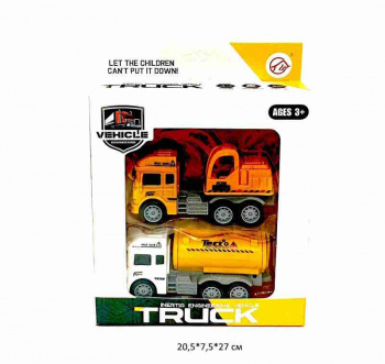 Строительная техника арт. 216-2 Набор 2 шт. Автоцистерна + кран в кор._