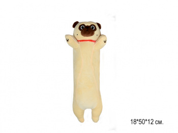 им Обнимашка арт. 19721-209 Собака Бульдог с красным ошейником 50 см в пак.