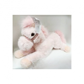 им Лошадь арт. YE25507-1-30-1 Лежит Розовая 30 см в пак.)